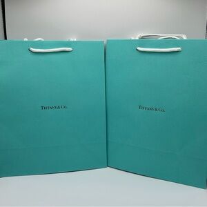 🔥🆕🔥 2x Tiffany & Co. Gift Bags | Medium/Large Blue Shopping Bag | 8" x 10"